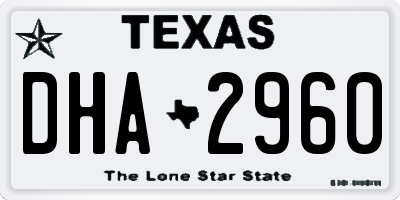 TX license plate DHA2960