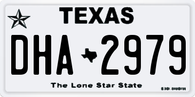 TX license plate DHA2979