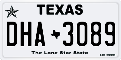 TX license plate DHA3089