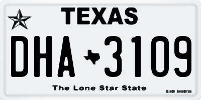 TX license plate DHA3109