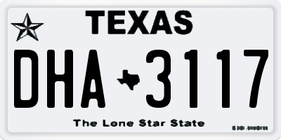 TX license plate DHA3117