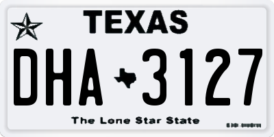 TX license plate DHA3127