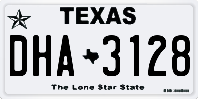 TX license plate DHA3128