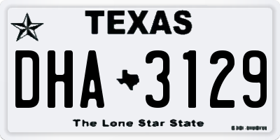 TX license plate DHA3129