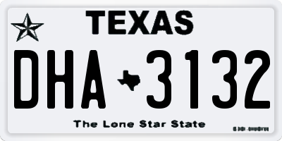TX license plate DHA3132