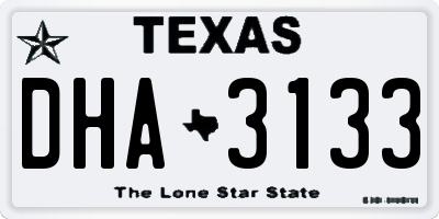 TX license plate DHA3133