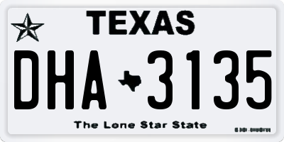 TX license plate DHA3135