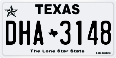 TX license plate DHA3148