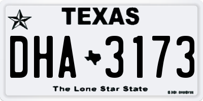 TX license plate DHA3173