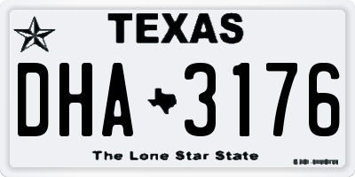 TX license plate DHA3176