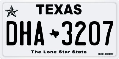 TX license plate DHA3207