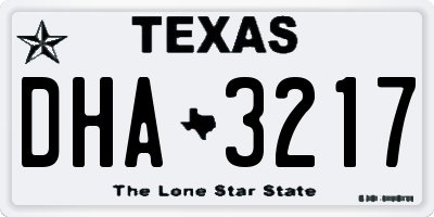 TX license plate DHA3217