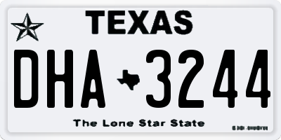 TX license plate DHA3244