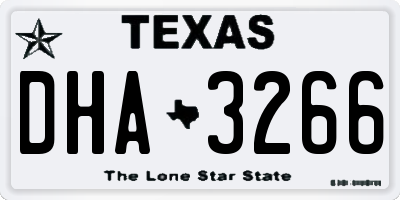TX license plate DHA3266