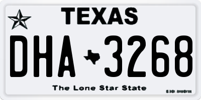 TX license plate DHA3268