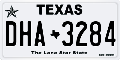 TX license plate DHA3284