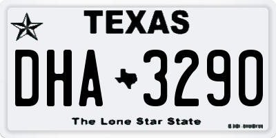 TX license plate DHA3290