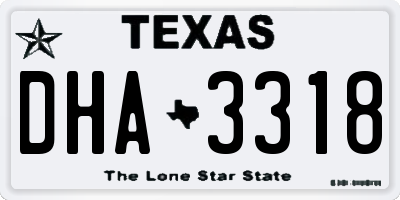 TX license plate DHA3318