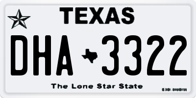 TX license plate DHA3322