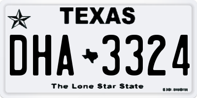 TX license plate DHA3324