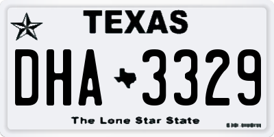 TX license plate DHA3329