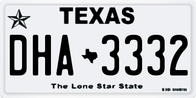 TX license plate DHA3332