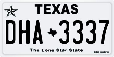 TX license plate DHA3337