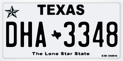 TX license plate DHA3348