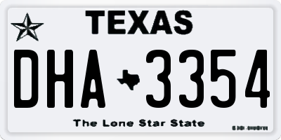 TX license plate DHA3354