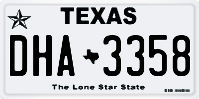 TX license plate DHA3358