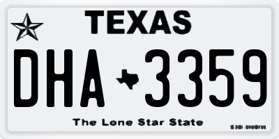 TX license plate DHA3359