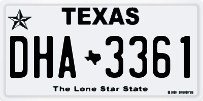 TX license plate DHA3361
