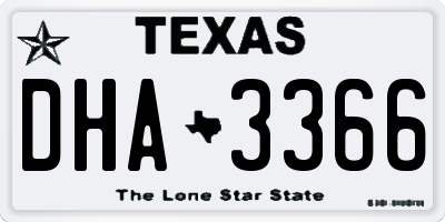 TX license plate DHA3366