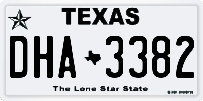 TX license plate DHA3382