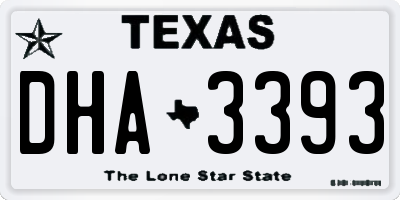 TX license plate DHA3393