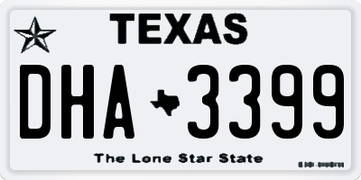 TX license plate DHA3399