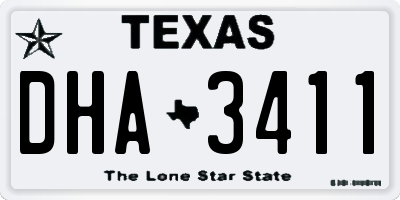 TX license plate DHA3411