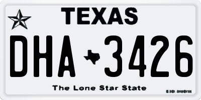 TX license plate DHA3426