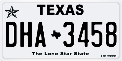TX license plate DHA3458