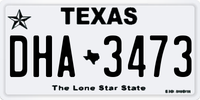 TX license plate DHA3473