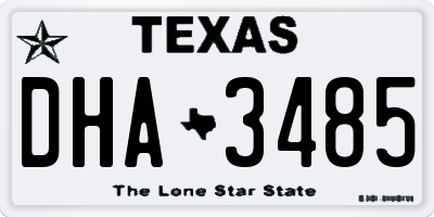 TX license plate DHA3485