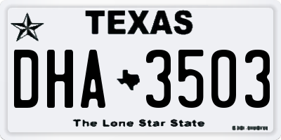 TX license plate DHA3503