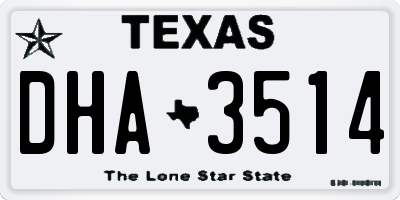 TX license plate DHA3514