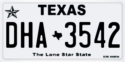 TX license plate DHA3542