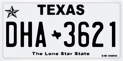 TX license plate DHA3621