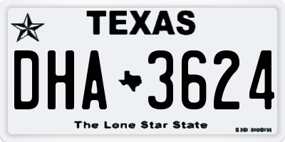 TX license plate DHA3624