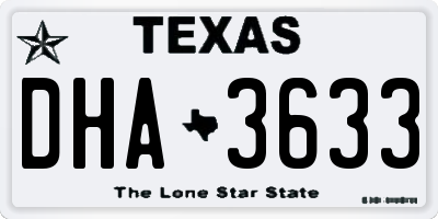 TX license plate DHA3633
