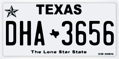 TX license plate DHA3656