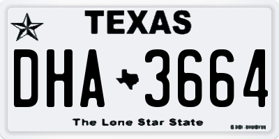 TX license plate DHA3664
