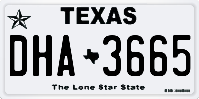 TX license plate DHA3665